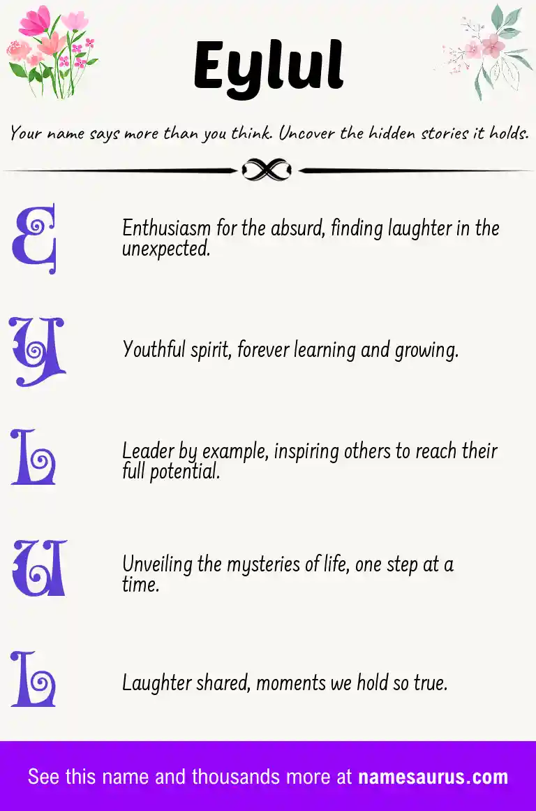 Acrostic poem about Eylul.