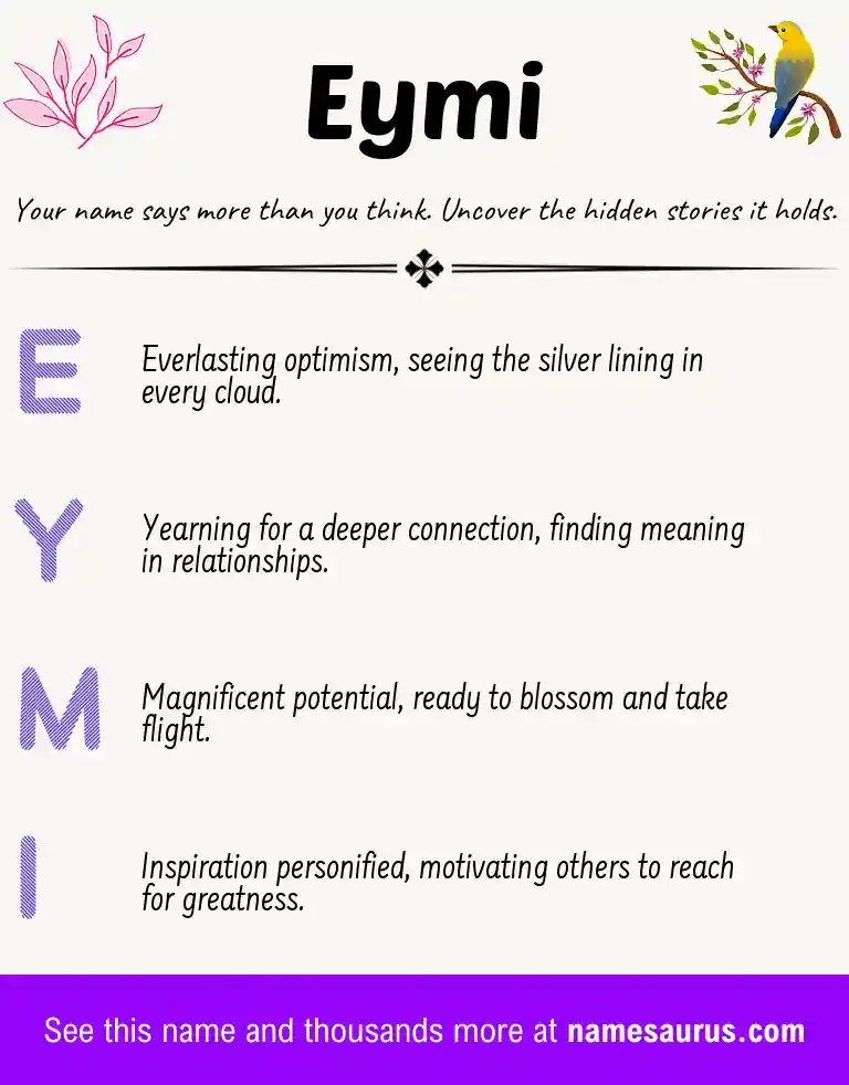 Acrostic poem about Eymi.