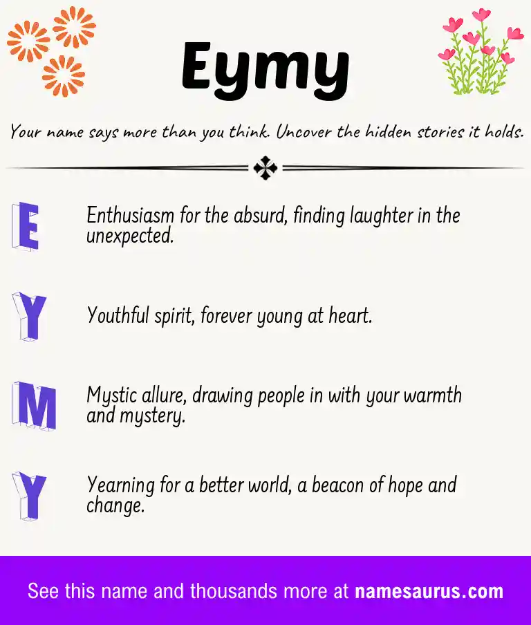Acrostic poem about Eymy.