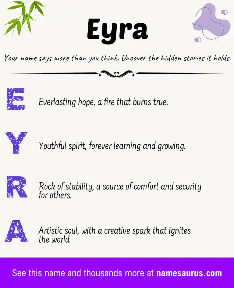 Acrostic poem about Eyra.