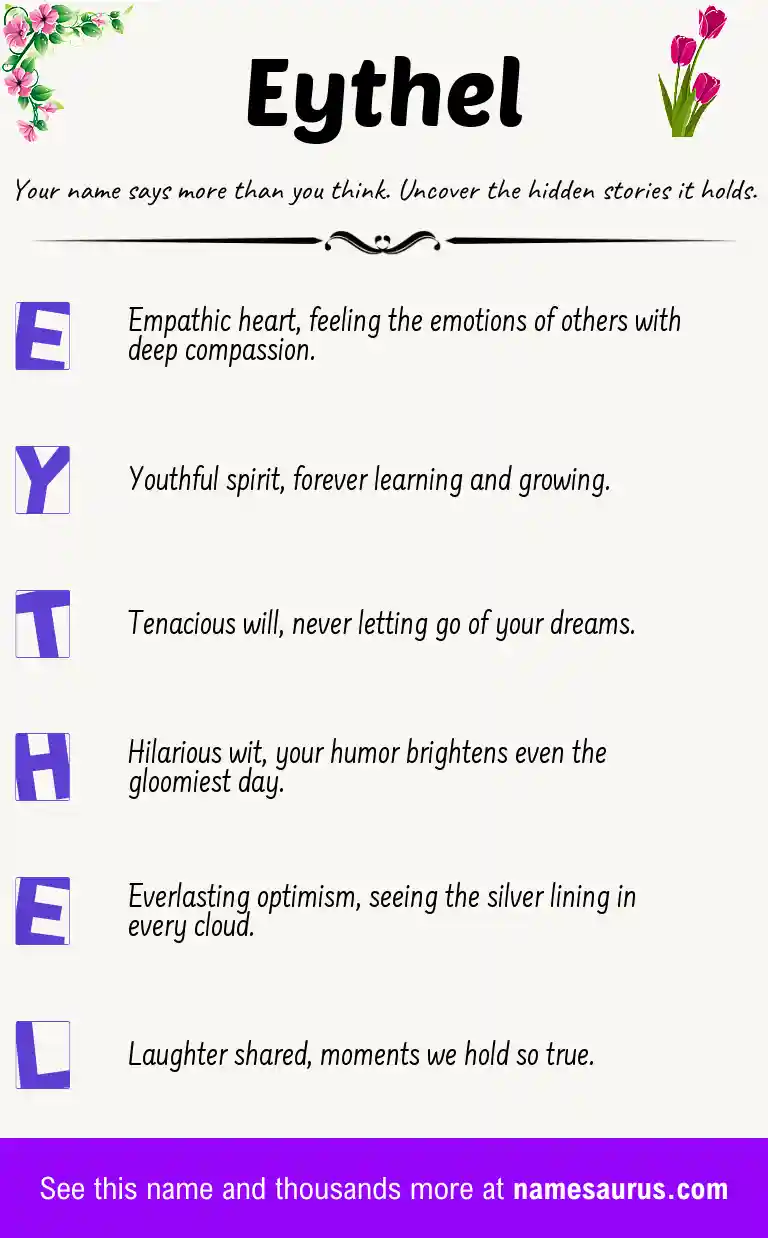 Acrostic poem about Eythel.