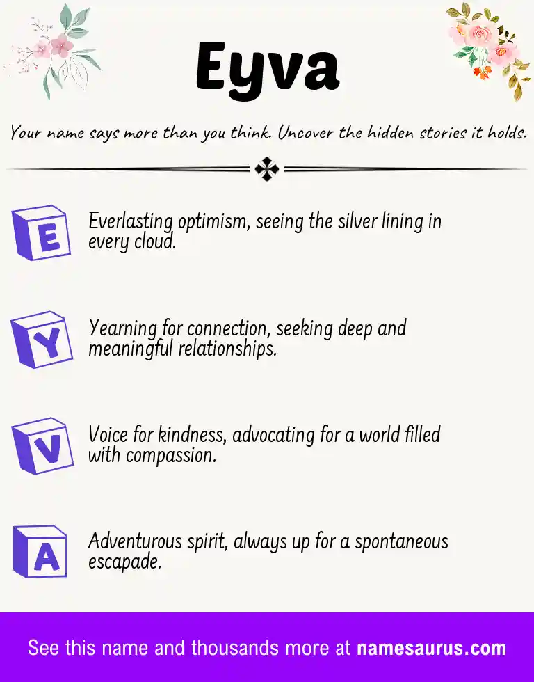 Acrostic poem about Eyva.