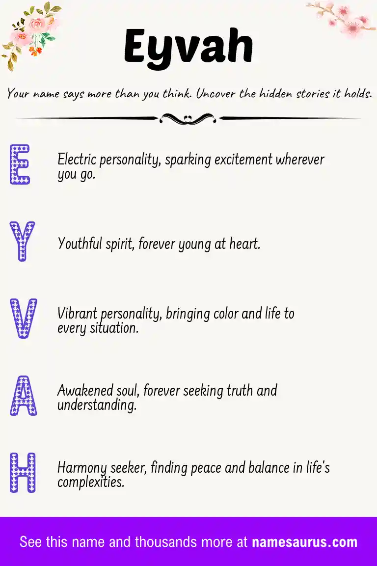 Acrostic poem about Eyvah.