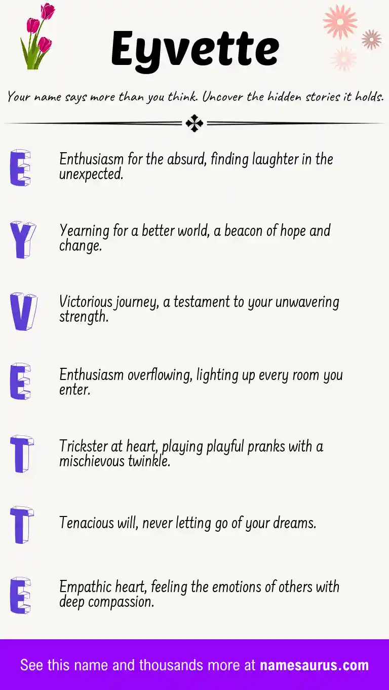 Acrostic poem about Eyvette.