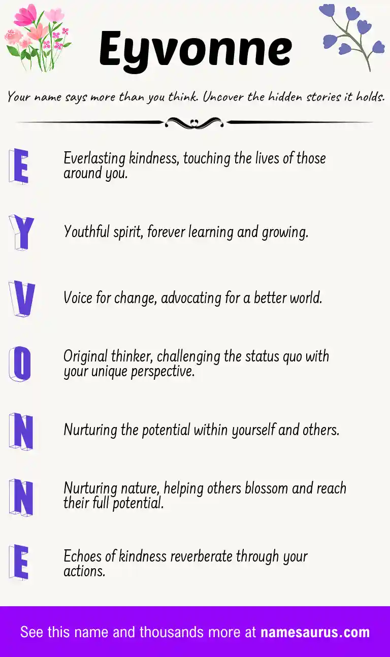 Acrostic poem about Eyvonne.