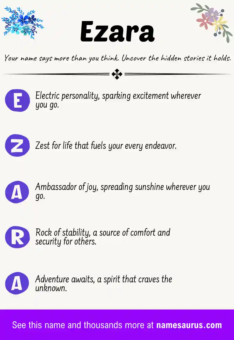 Acrostic poem about Ezara.