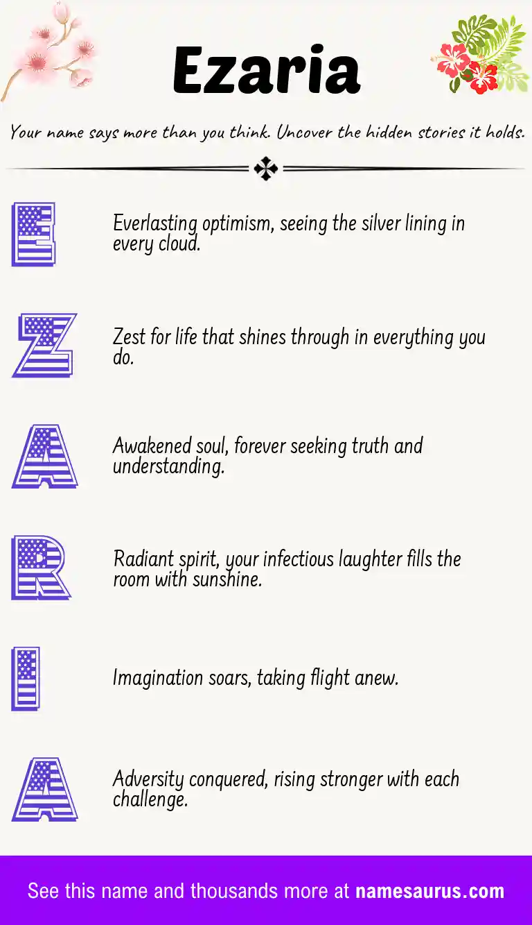 Acrostic poem about Ezaria.