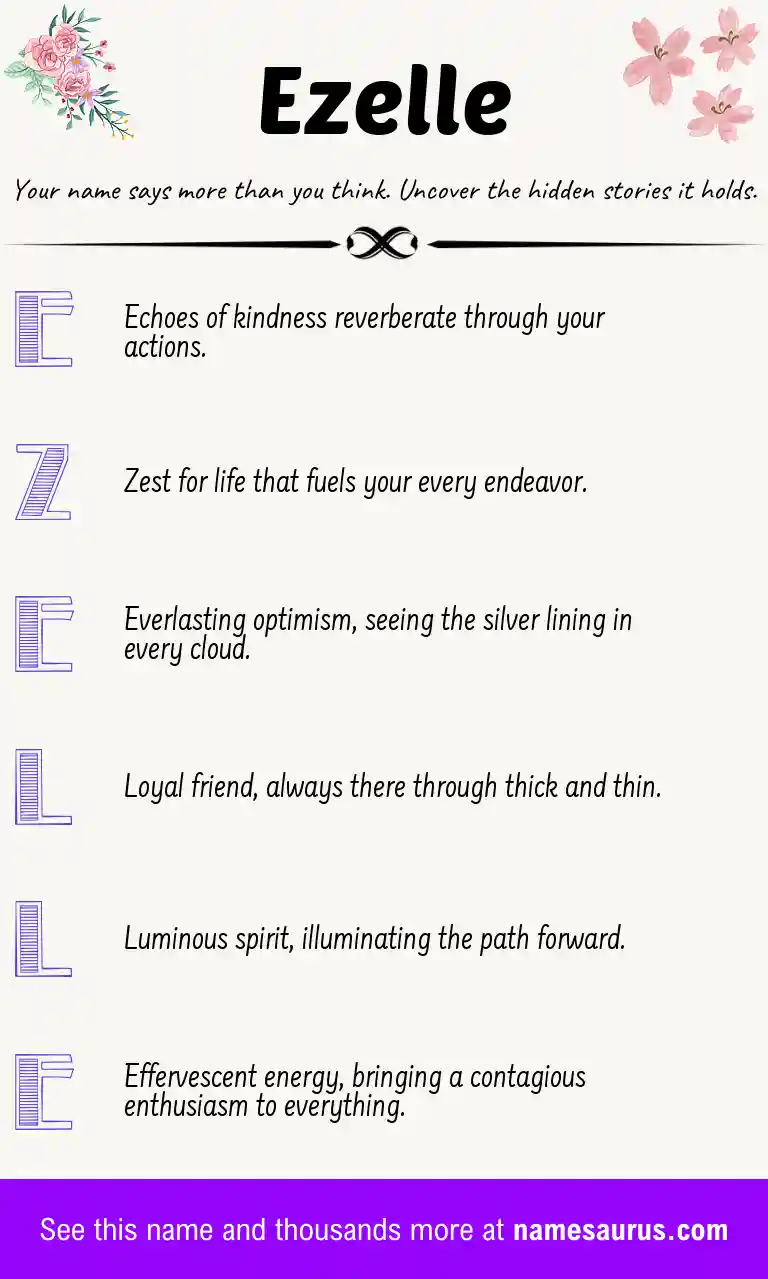 Acrostic poem about Ezelle.