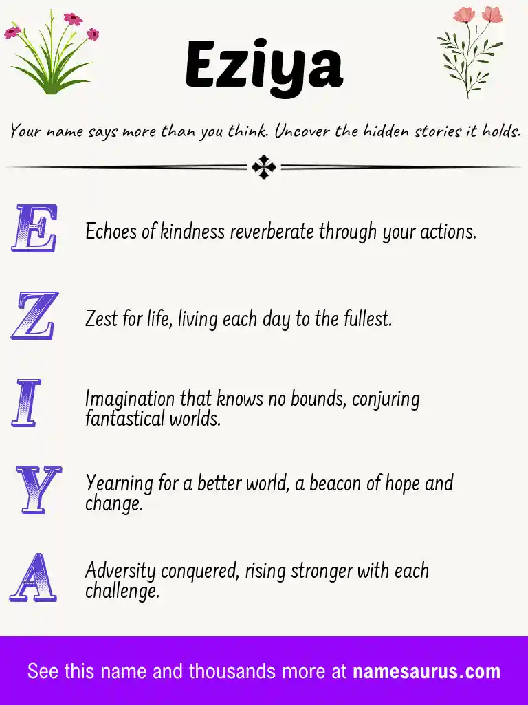 Acrostic poem about Eziya.