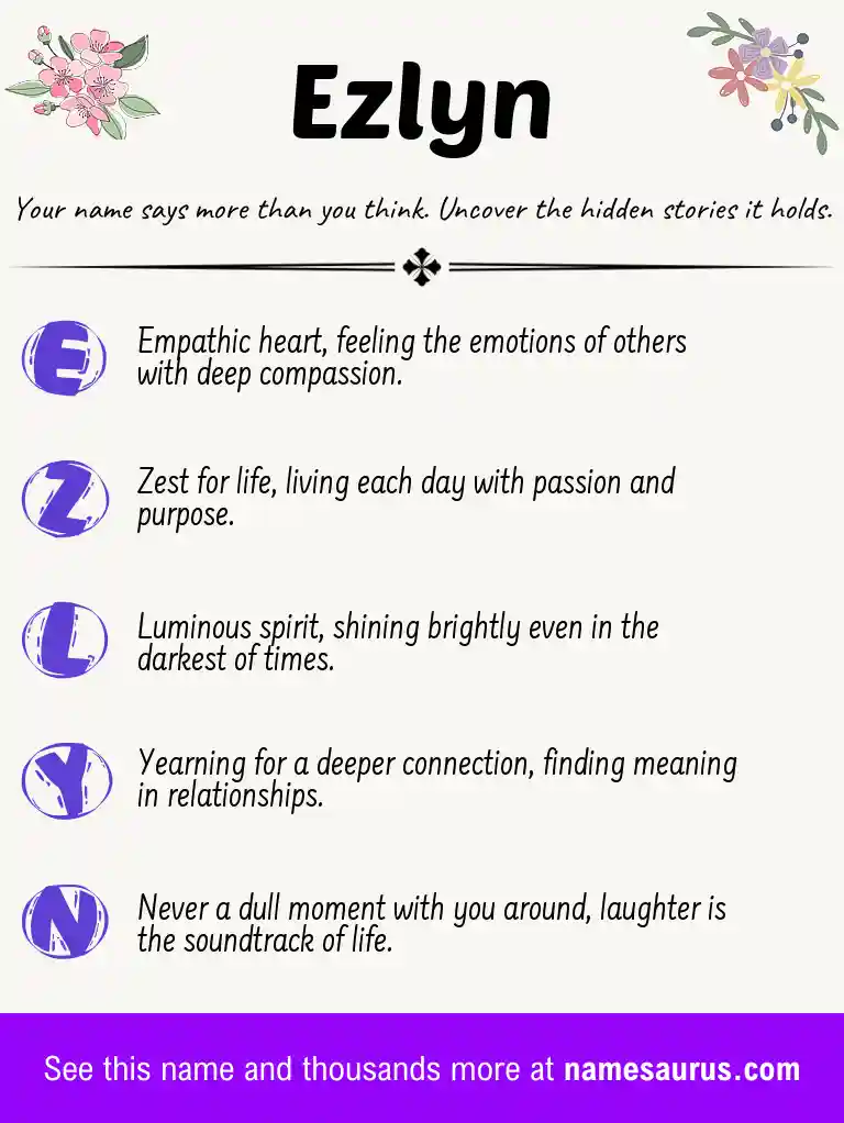 Acrostic poem about Ezlyn.