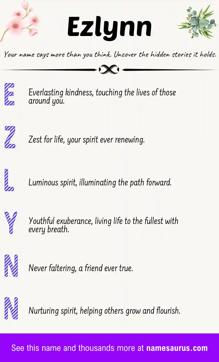 Acrostic poem about Ezlynn.