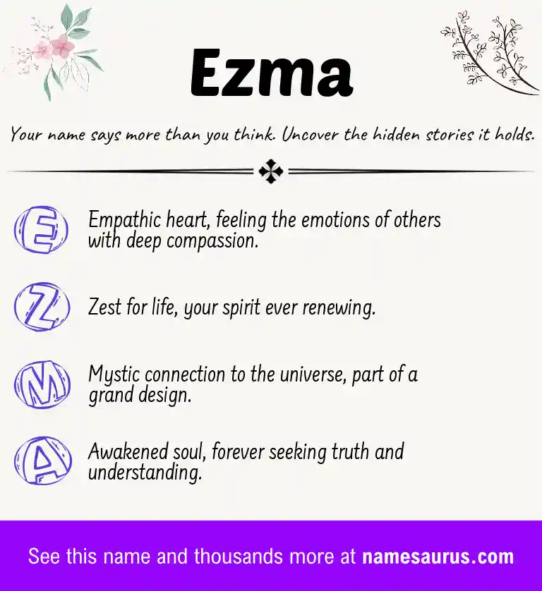 Acrostic poem about Ezma.