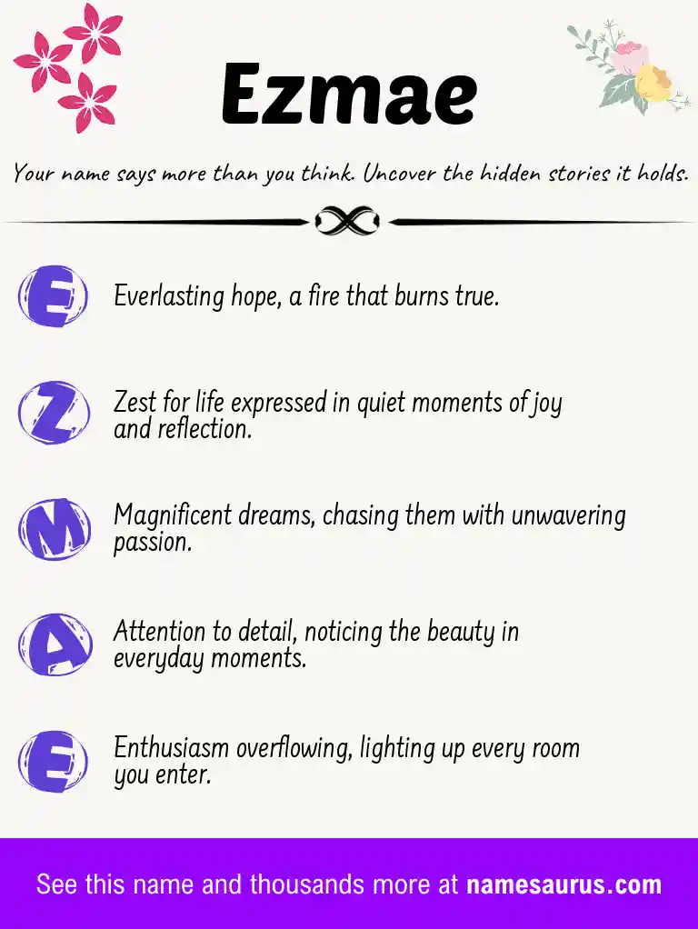 Acrostic poem about Ezmae.