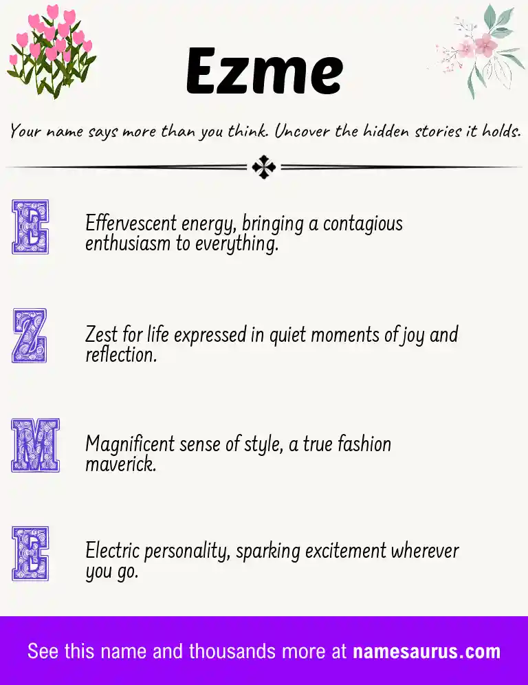 Acrostic poem about Ezme.