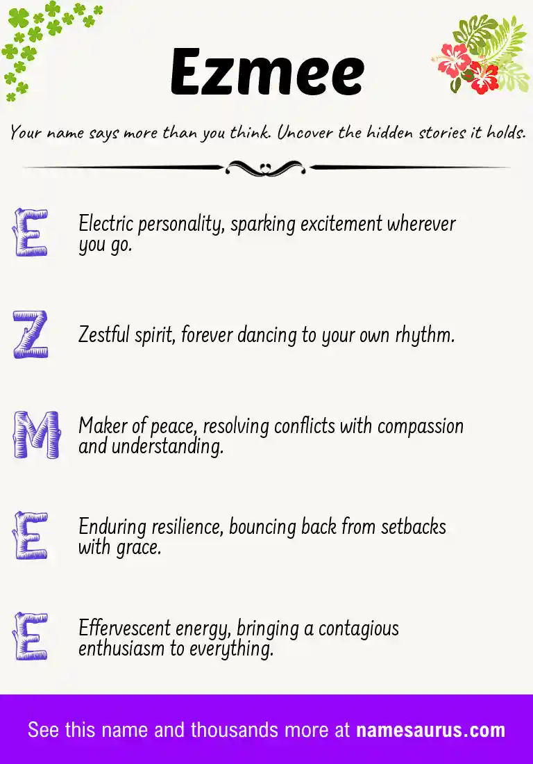 Acrostic poem about Ezmee.