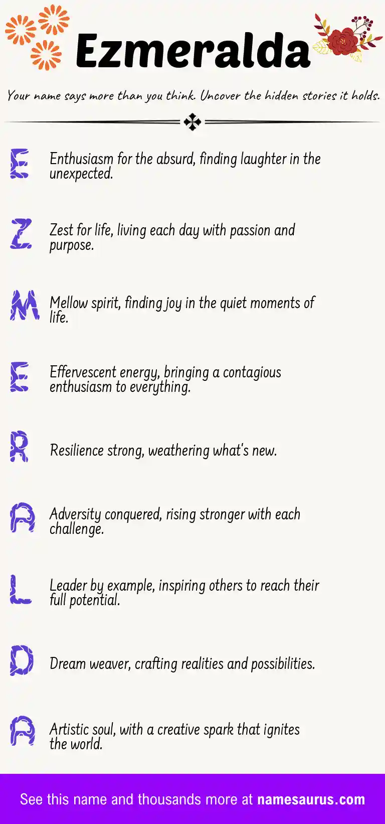 Acrostic poem about Ezmeralda.