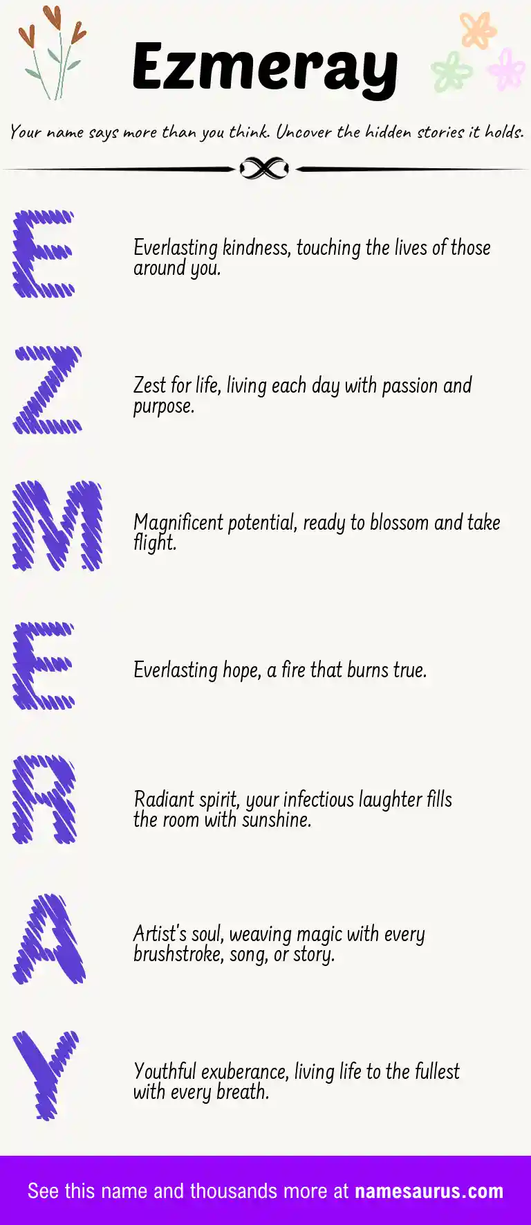 Acrostic poem about Ezmeray.