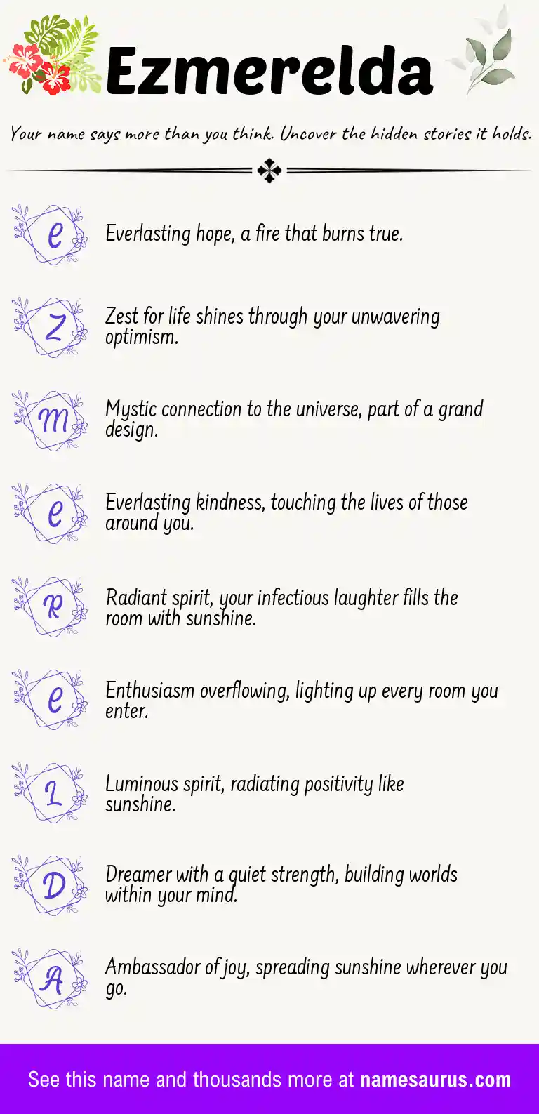 Acrostic poem about Ezmerelda.