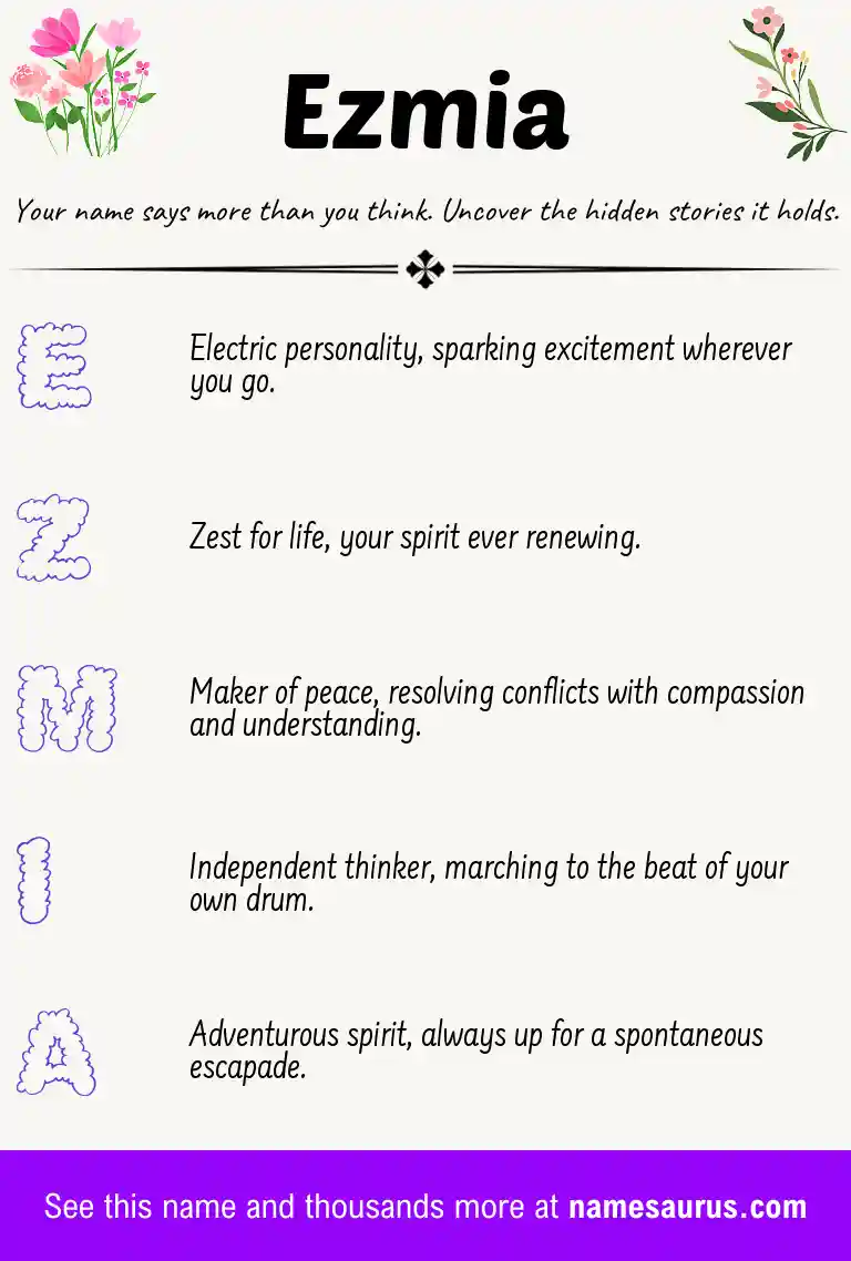 Acrostic poem about Ezmia.