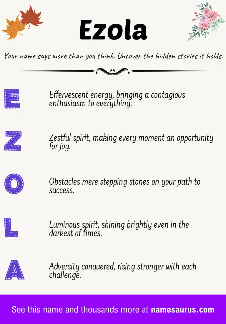 Acrostic poem about Ezola.