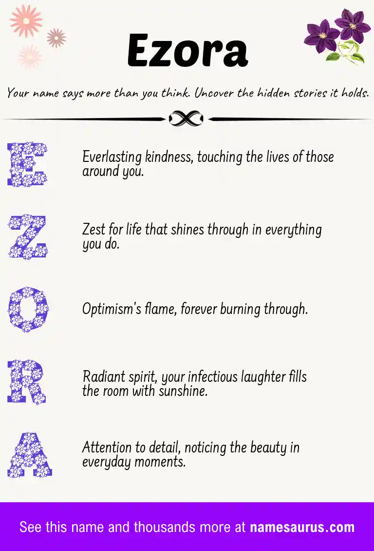 Acrostic poem about Ezora.