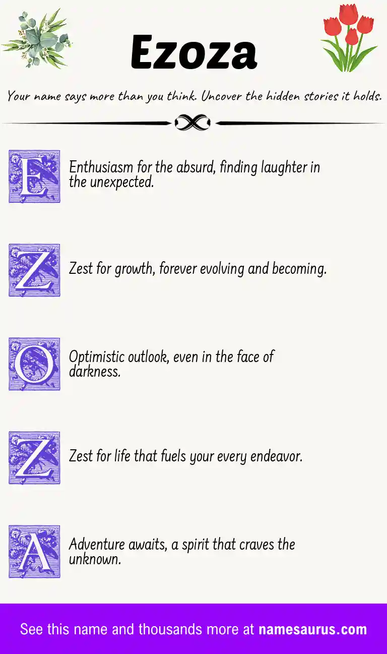 Acrostic poem about Ezoza.