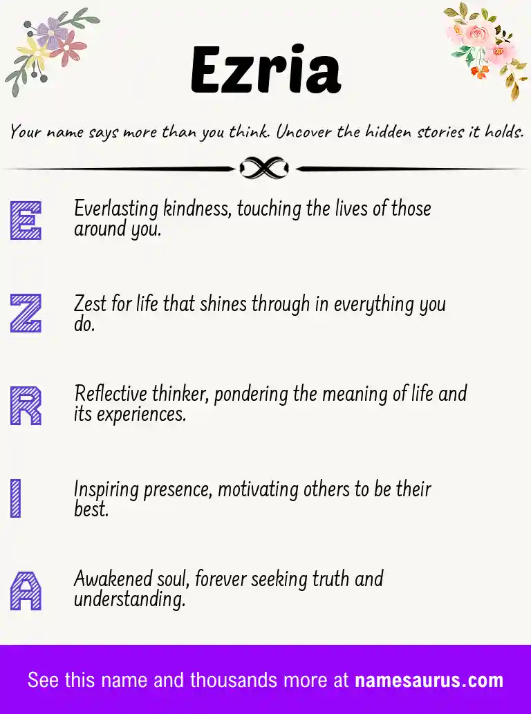 Acrostic poem about Ezria.