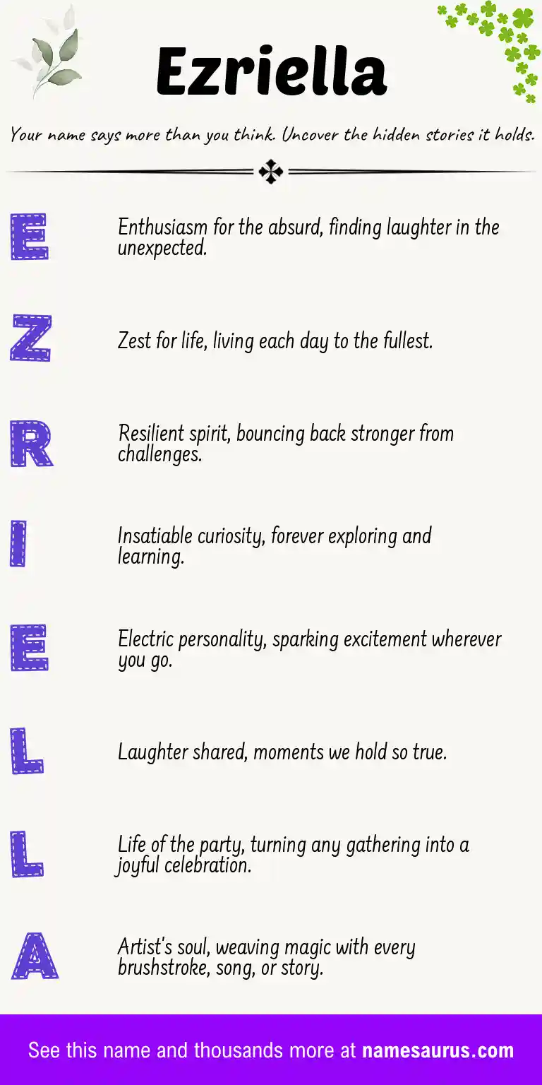 Acrostic poem about Ezriella.