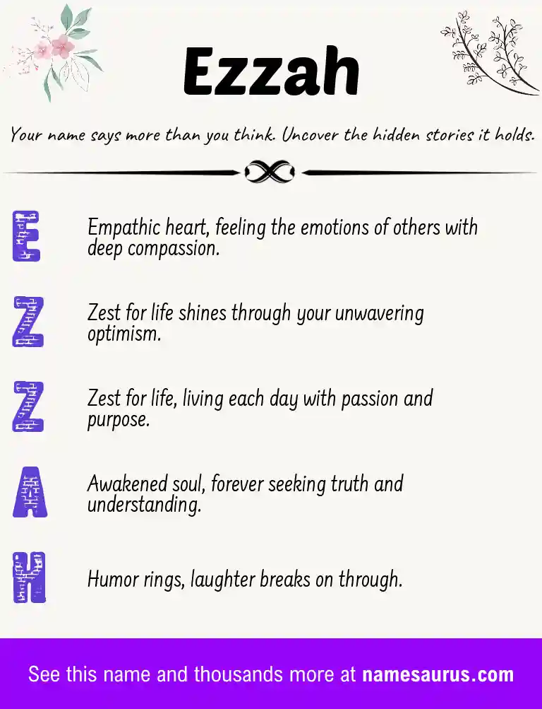 Acrostic poem about Ezzah.