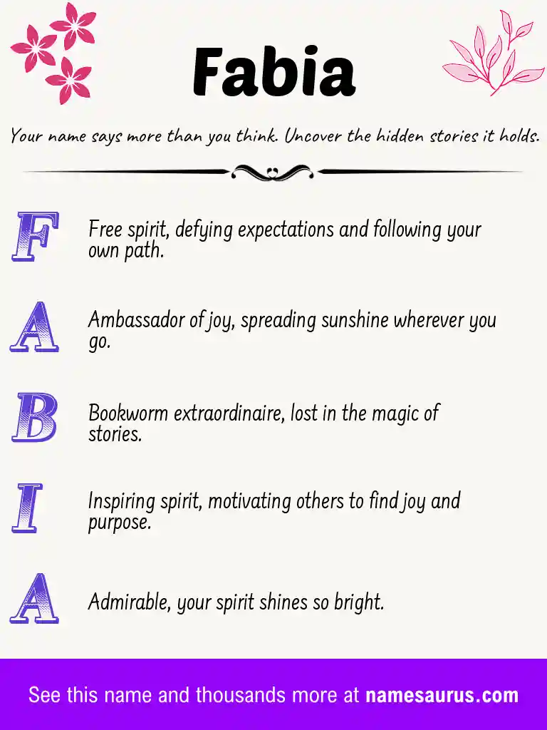 Acrostic poem about Fabia.