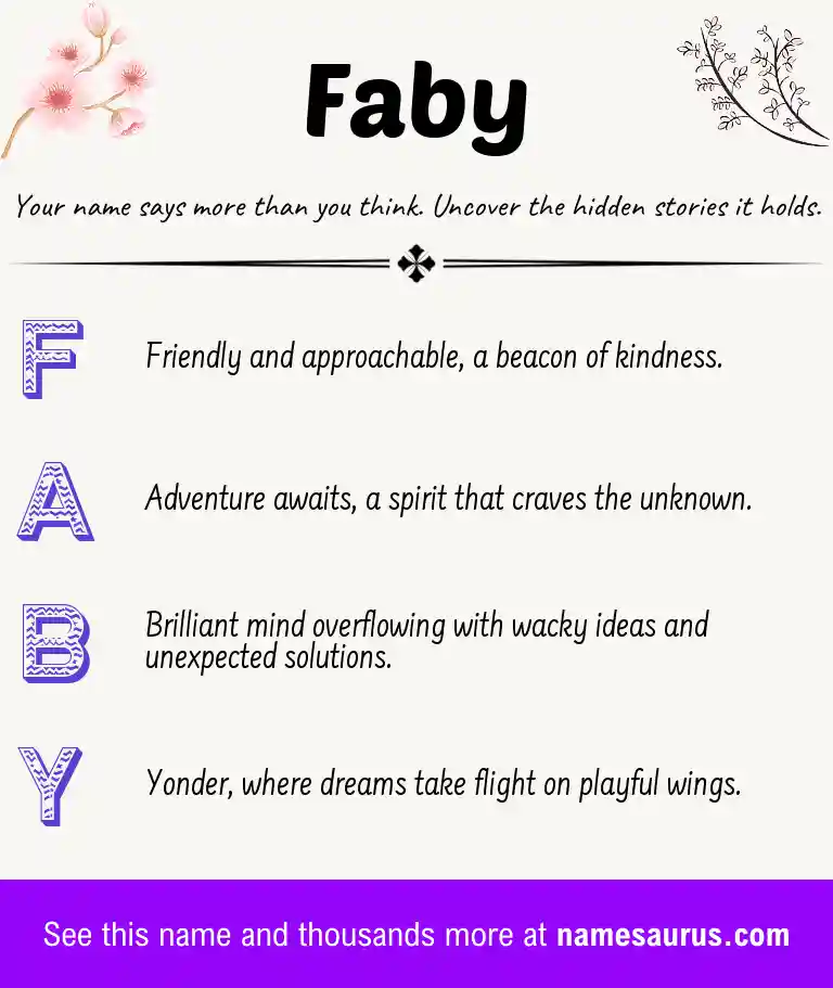 Acrostic poem about Faby.
