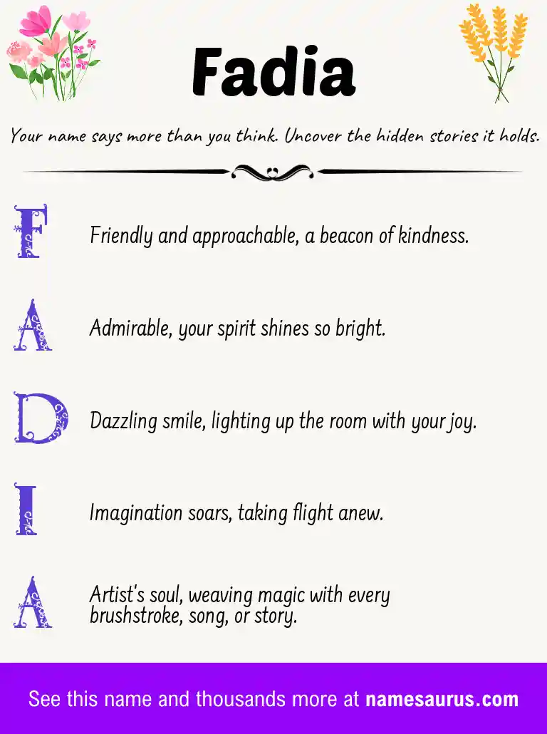Acrostic poem about Fadia.