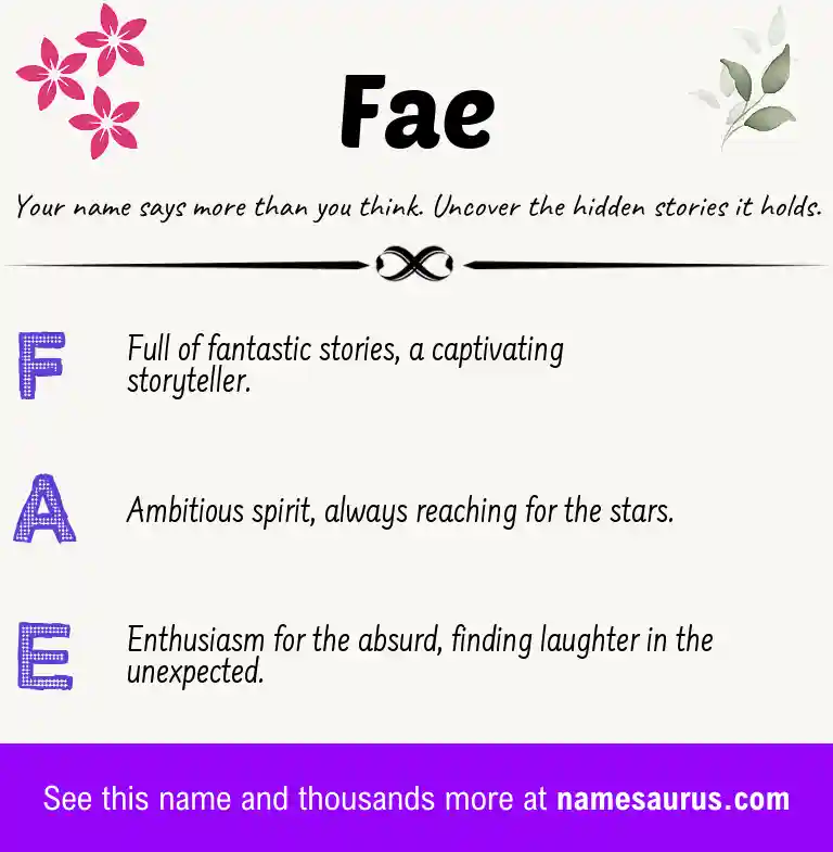 Acrostic poem about Fae.