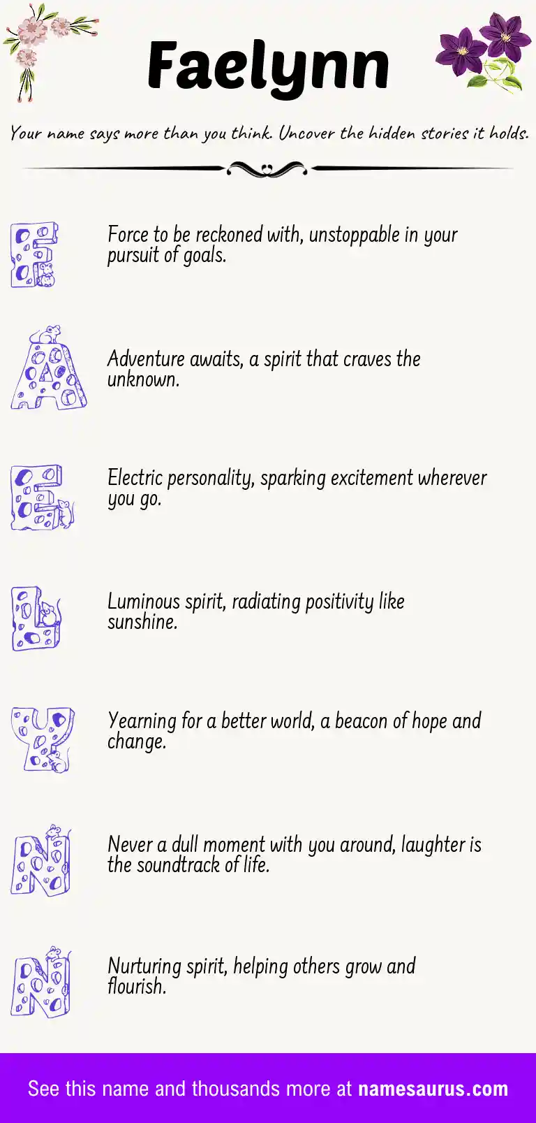 Acrostic poem about Faelynn.