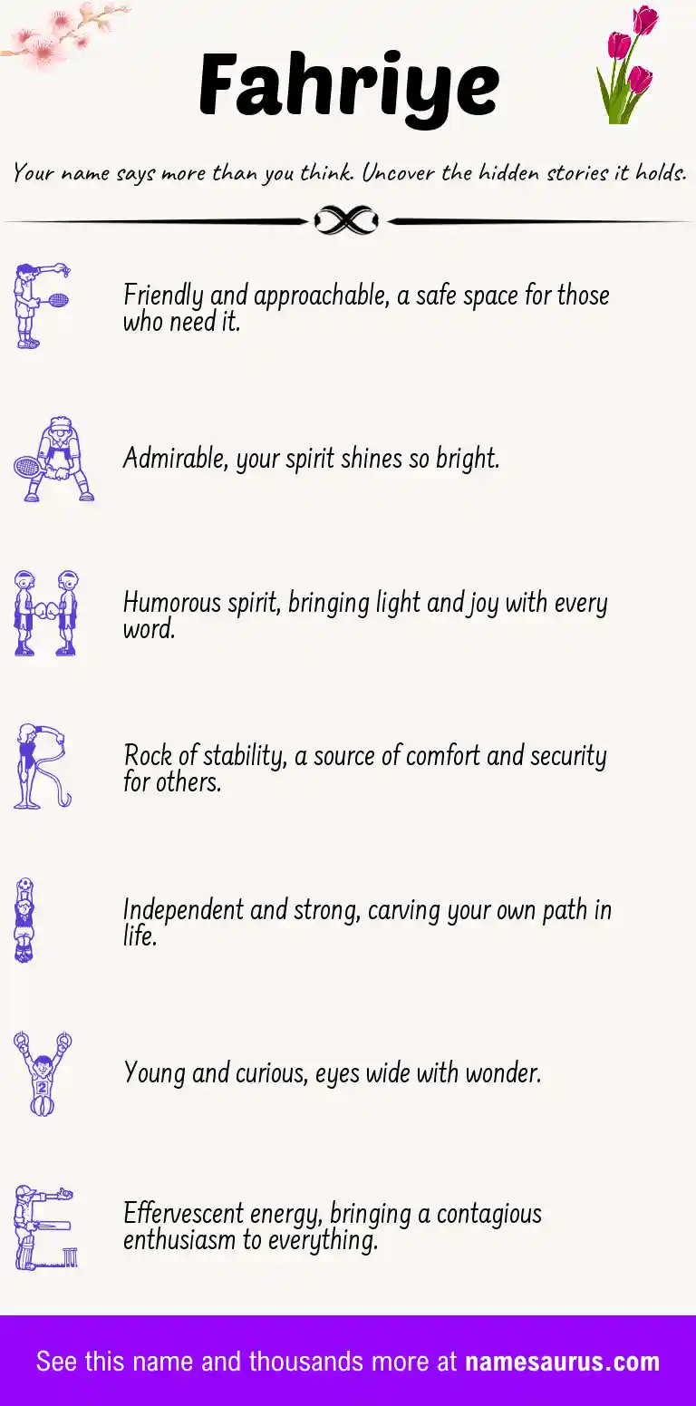 Acrostic poem about Fahriye.