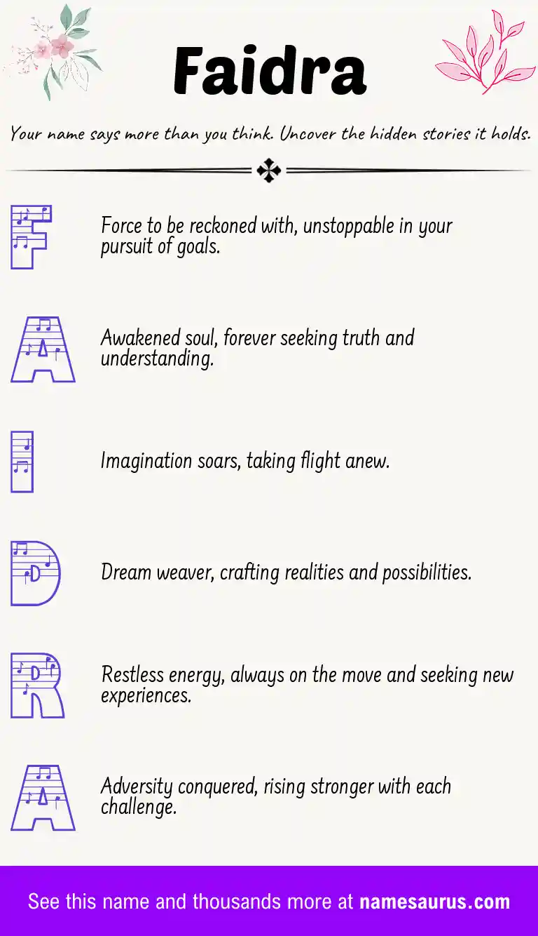 Acrostic poem about Faidra.