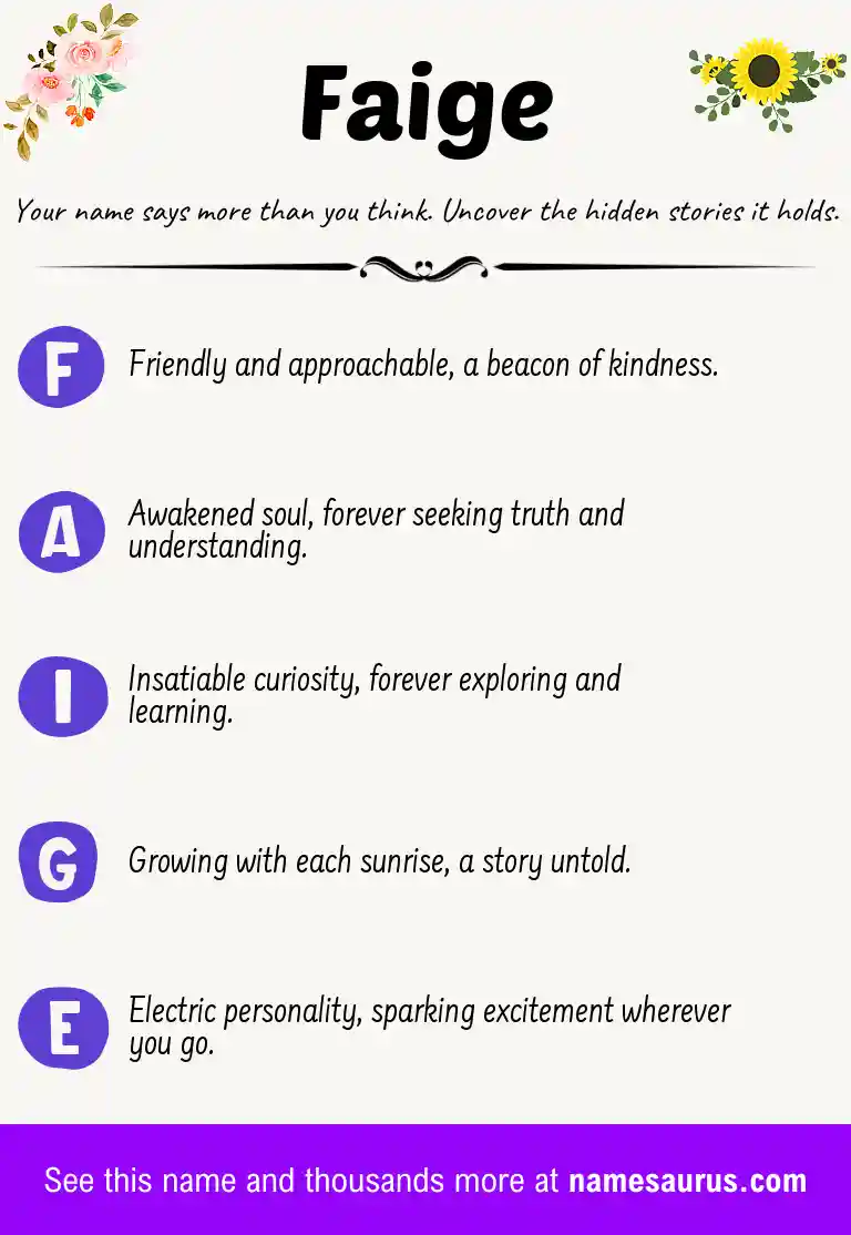 Acrostic poem about Faige.