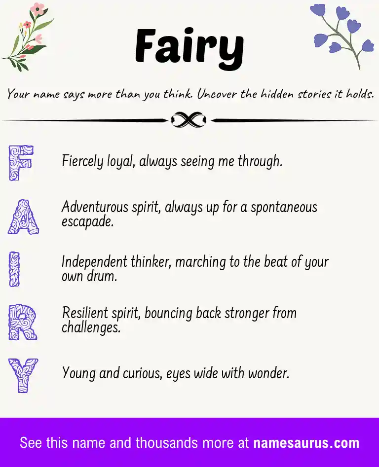 Acrostic poem about Fairy.
