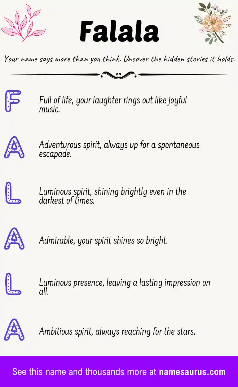Acrostic poem about Falala.