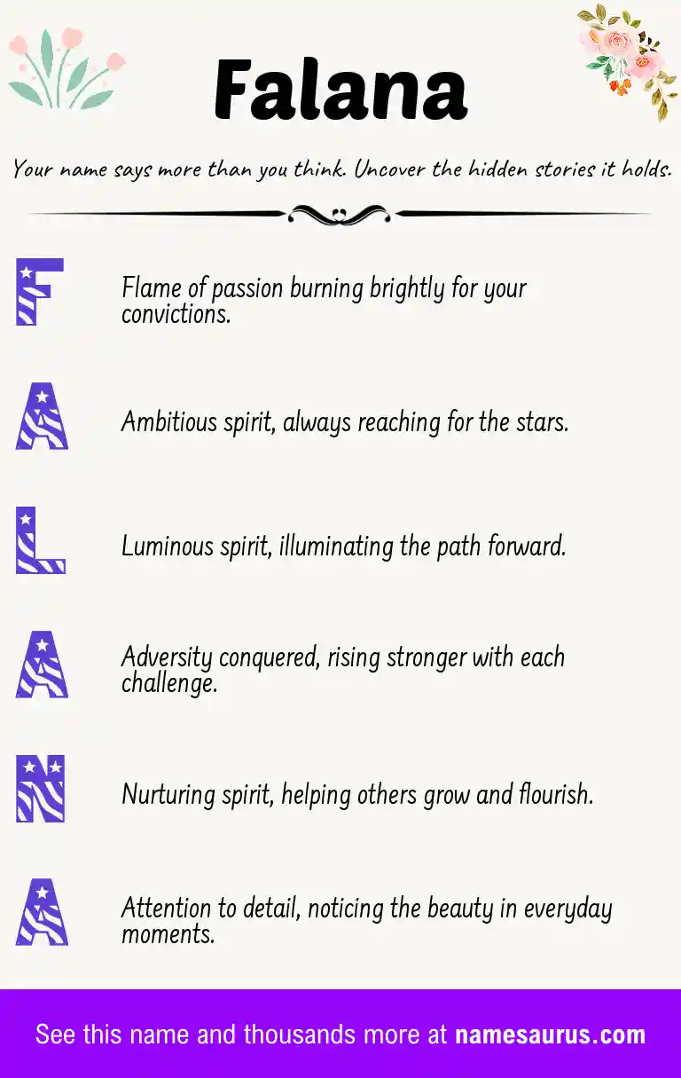 Acrostic poem about Falana.