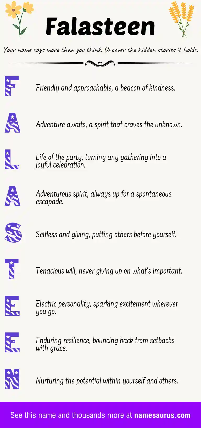 Acrostic poem about Falasteen.