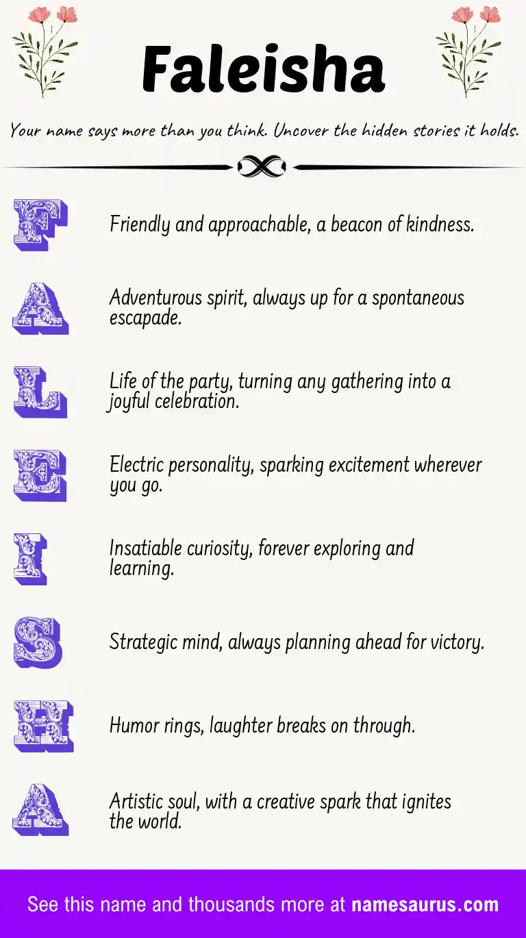 Acrostic poem about Faleisha.