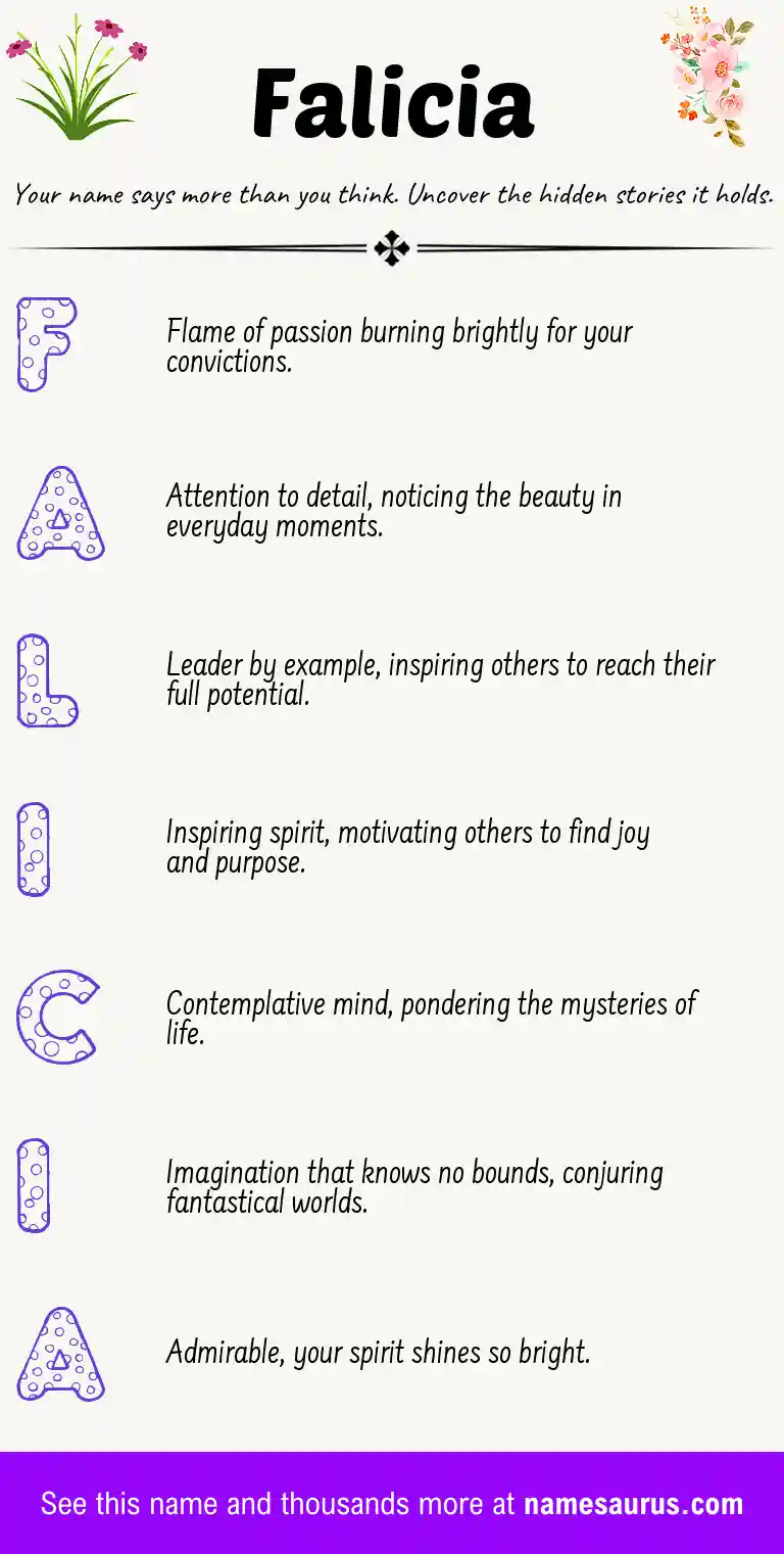 Acrostic poem about Falicia.