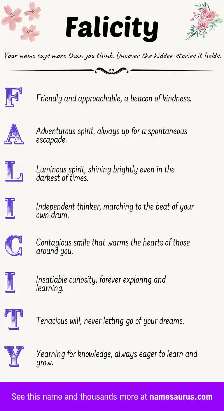 Acrostic poem about Falicity.