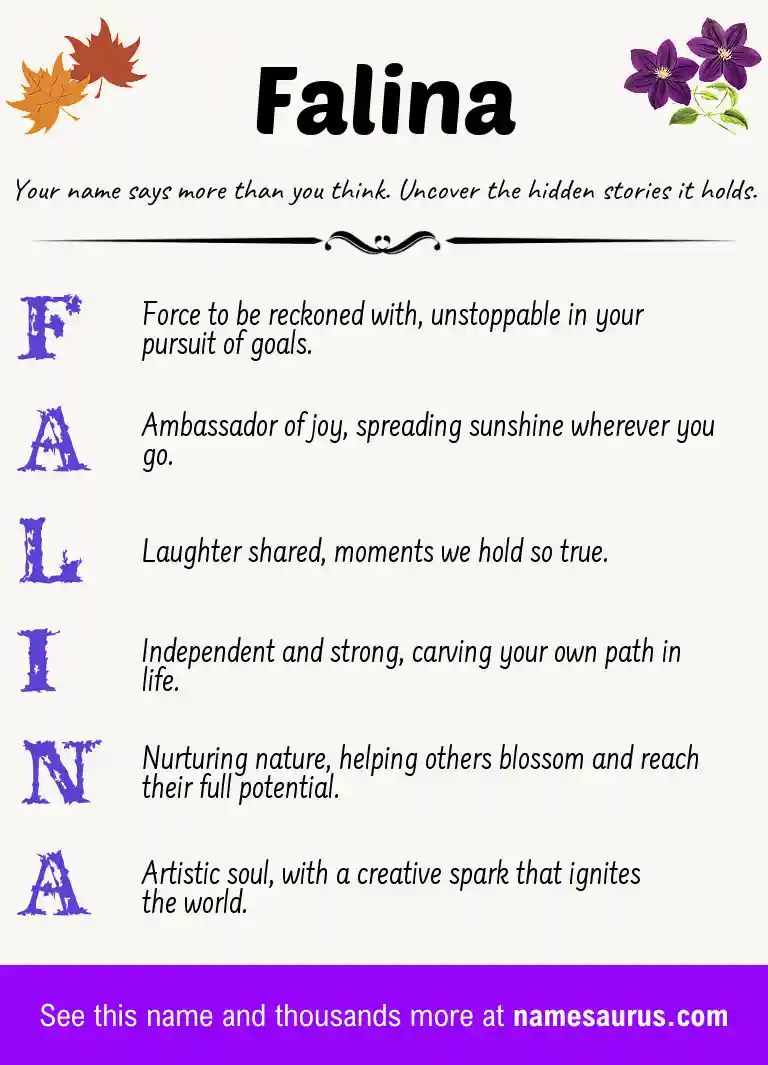 Acrostic poem about Falina.