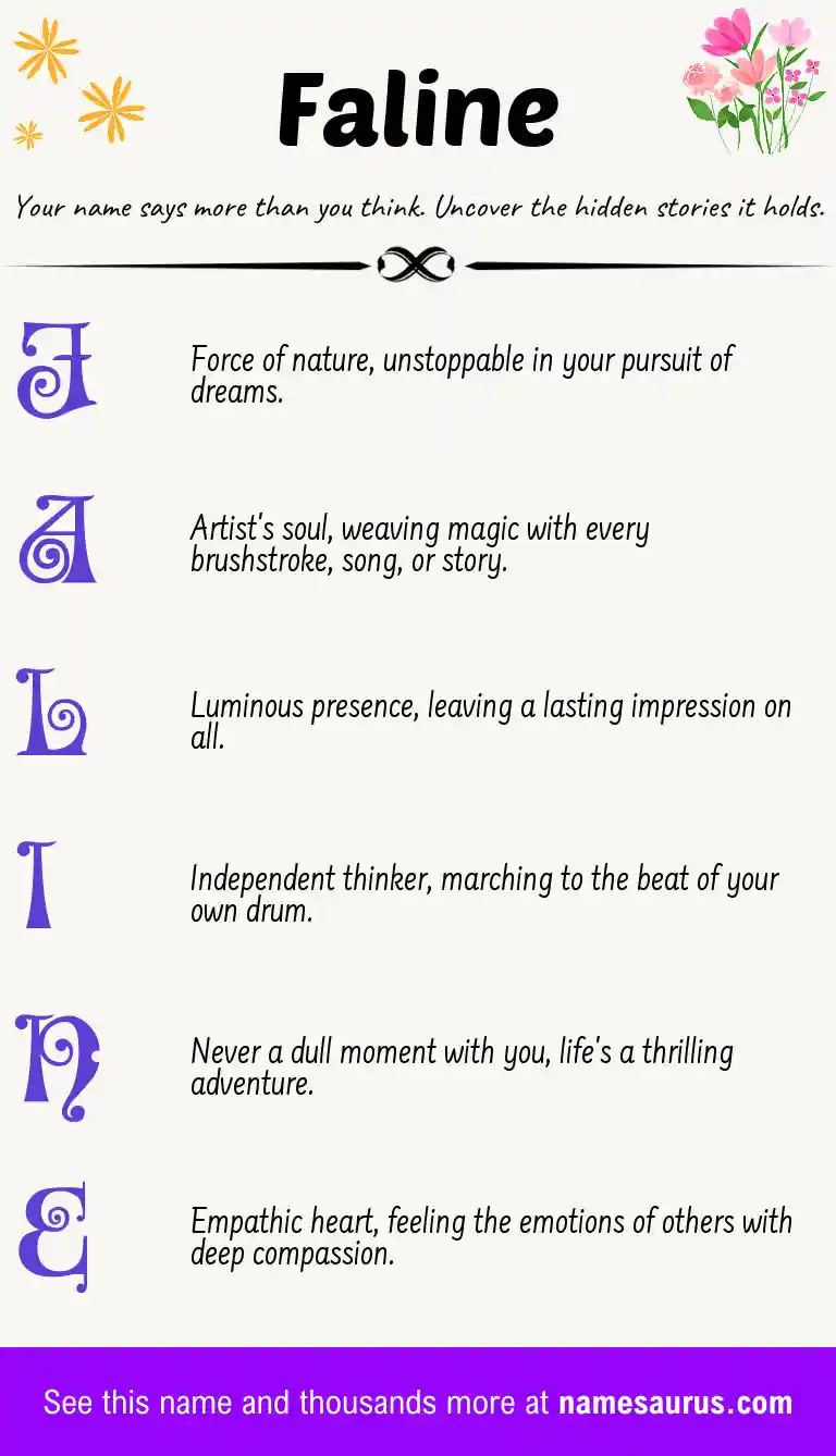 Acrostic poem about Faline.