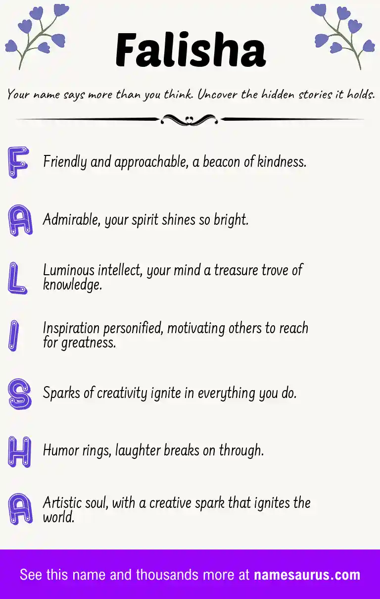 Acrostic poem about Falisha.