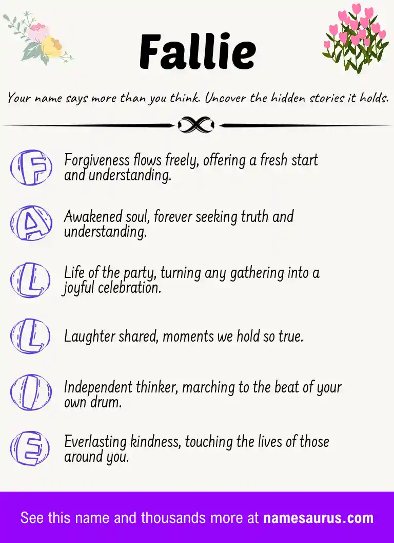 Acrostic poem about Fallie.