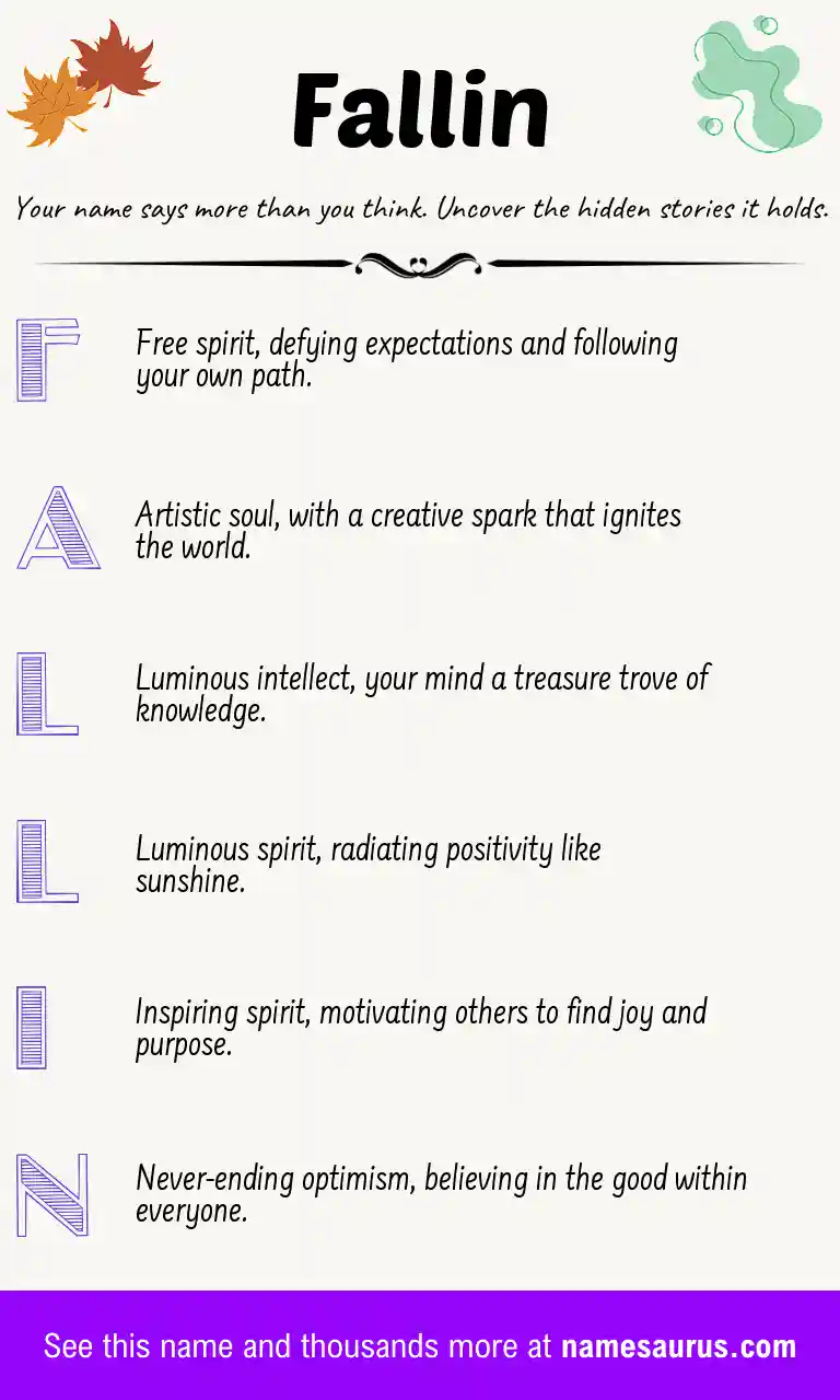 Acrostic poem about Fallin.