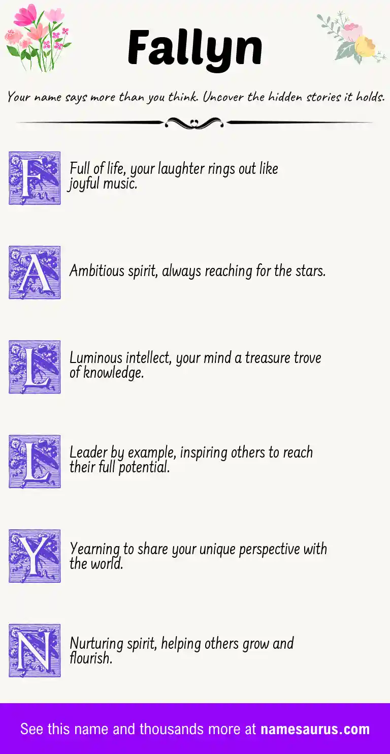Acrostic poem about Fallyn.